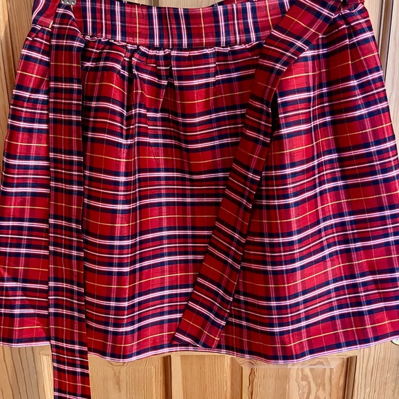 Crown & Ivy Red Plaid Holiday Party Lined New SZ 16 Mini Skirt Side Zip Pockets - Picture 12 of 17